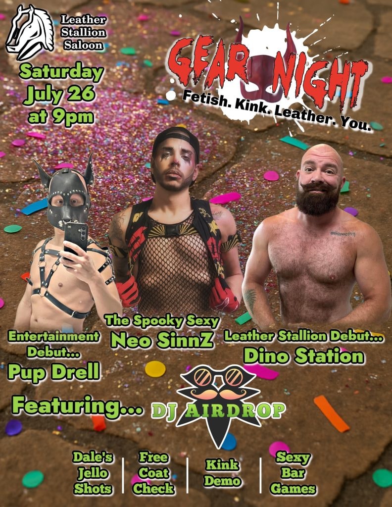 Gear Night — Fetish, Kink, Leather at Leather Stallion Saloon, Saturday July 26th 2025